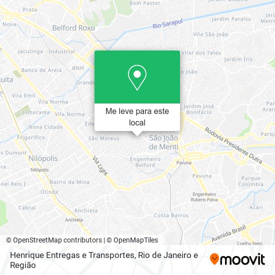 Henrique Entregas e Transportes mapa