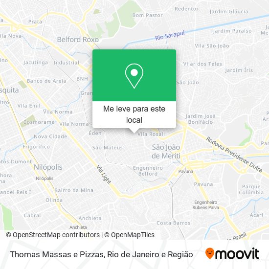 Thomas Massas e Pizzas mapa