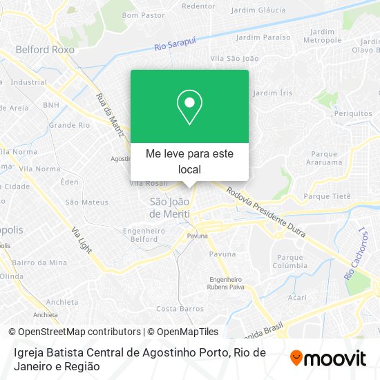 Igreja Batista Central de Agostinho Porto mapa