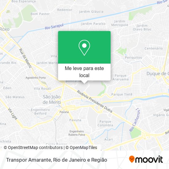 Transpor Amarante mapa