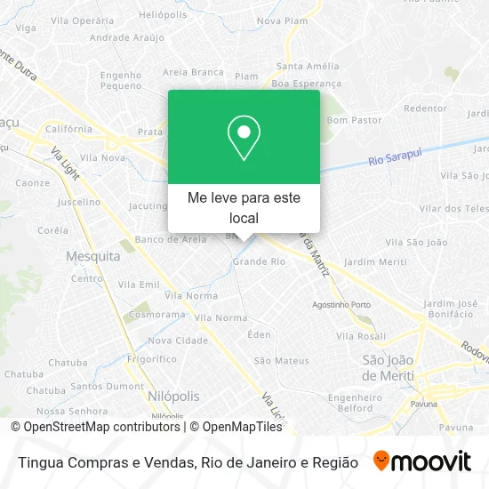 Tingua Compras e Vendas mapa