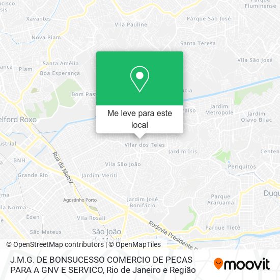 J.M.G. DE BONSUCESSO COMERCIO DE PECAS PARA A GNV E SERVICO mapa