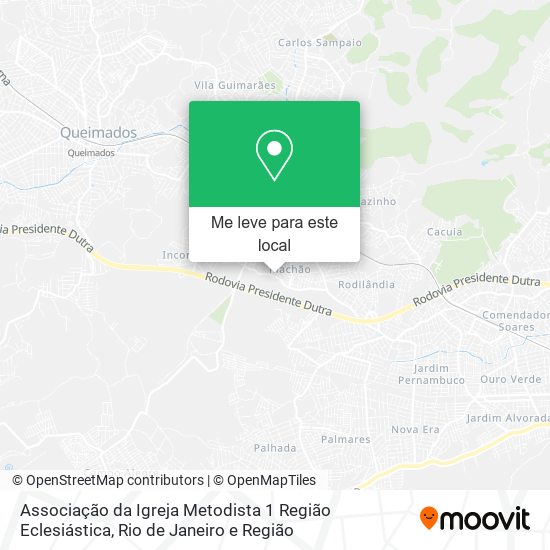 Associação da Igreja Metodista 1 Região Eclesiástica mapa