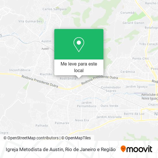 Igreja Metodista de Austin mapa