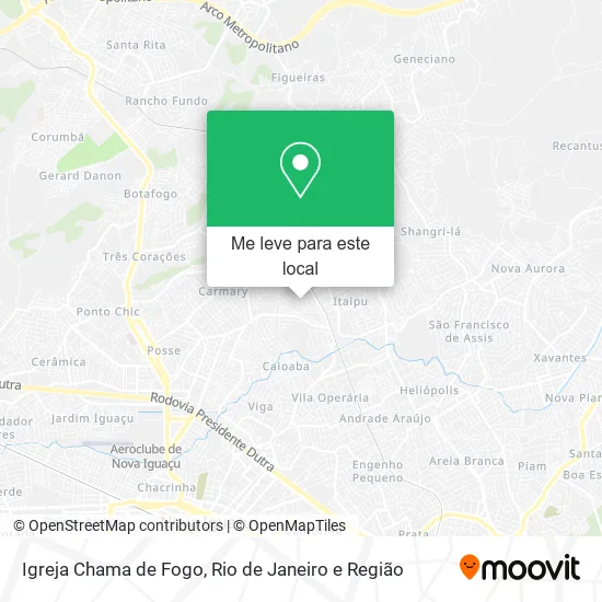Igreja Chama de Fogo mapa
