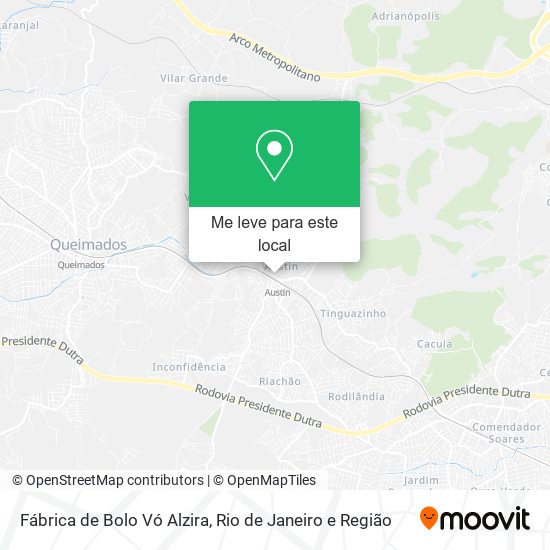 Fábrica de Bolo Vó Alzira mapa