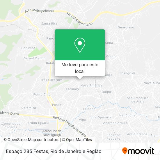Espaço 285 Festas mapa