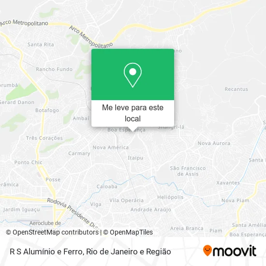 R S Alumínio e Ferro mapa