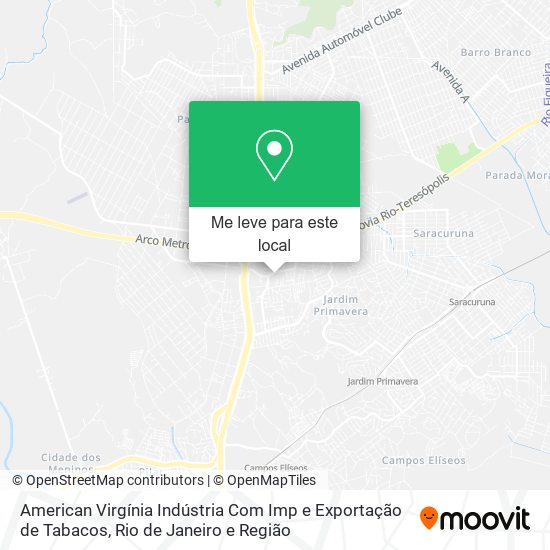 American Virgínia Indústria Com Imp e Exportação de Tabacos mapa