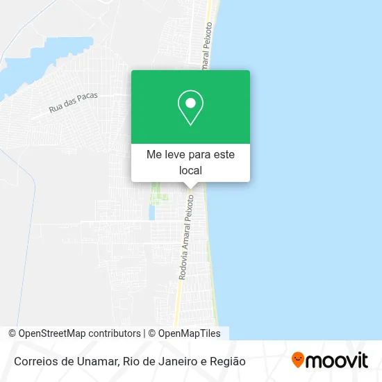 Correios de Unamar mapa