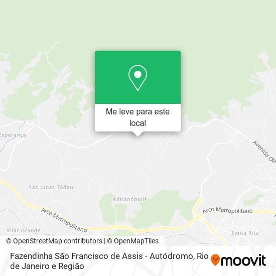 Fazendinha São Francisco de Assis - Autódromo mapa