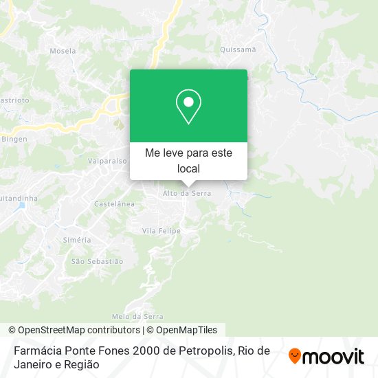 Farmácia Ponte Fones 2000 de Petropolis mapa
