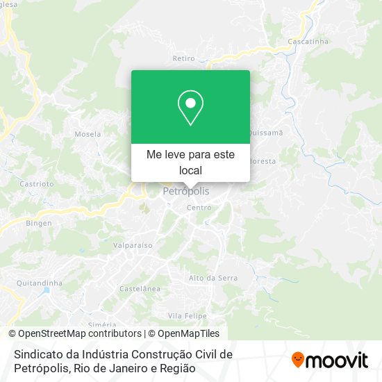 Sindicato da Indústria Construção Civil de Petrópolis mapa