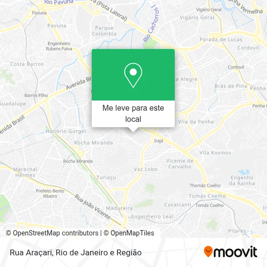 Rua Araçari mapa