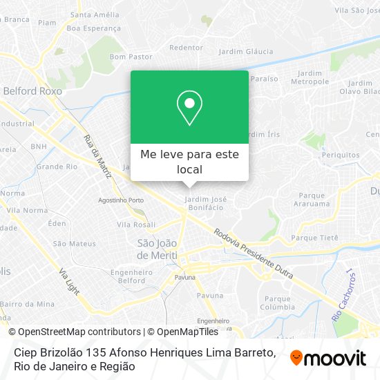 Ciep Brizolão 135 Afonso Henriques Lima Barreto mapa