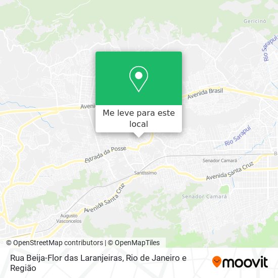 Rua Beija-Flor das Laranjeiras mapa