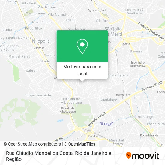 Rua Cláudio Manoel da Costa mapa