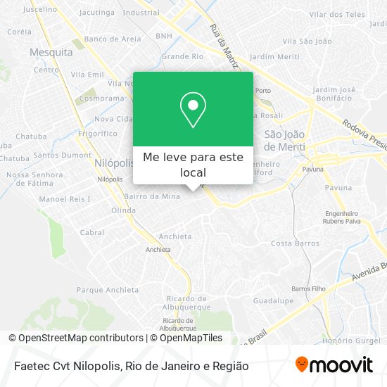 Faetec Cvt Nilopolis mapa