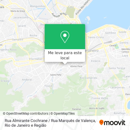Rua Almirante Cochrane / Rua Marquês de Valença mapa