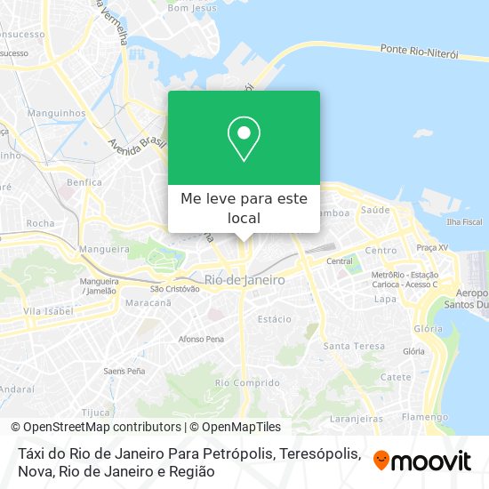 Táxi do Rio de Janeiro Para Petrópolis, Teresópolis, Nova mapa
