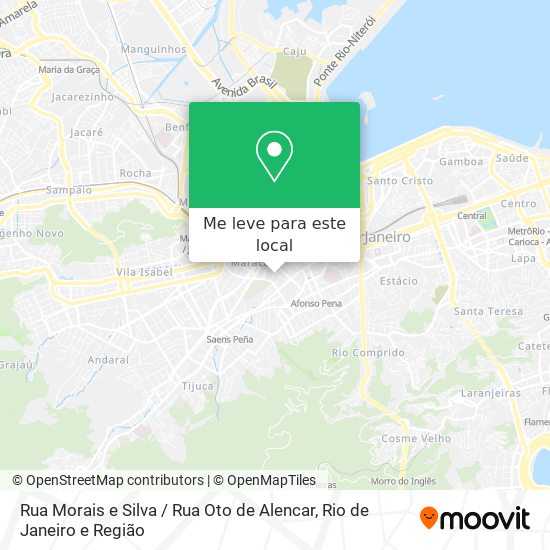 Rua Morais e Silva / Rua Oto de Alencar mapa