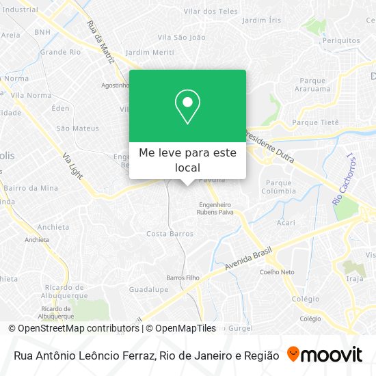 Rua Antônio Leôncio Ferraz mapa