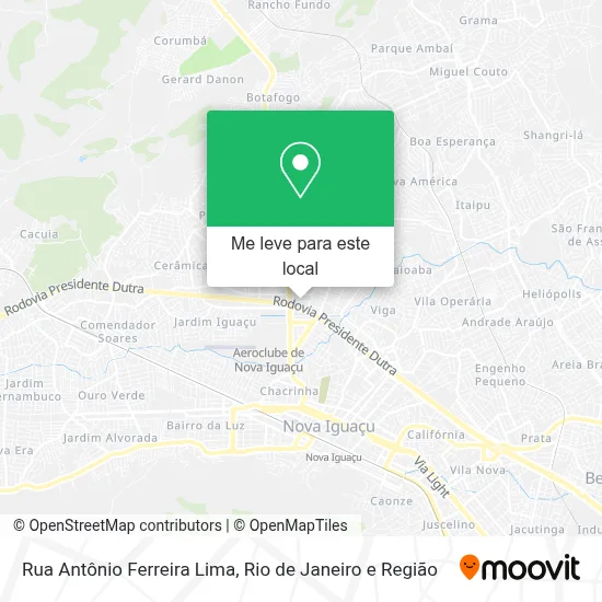 Rua Antônio Ferreira Lima mapa