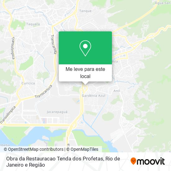 Obra da Restauracao Tenda dos Profetas mapa