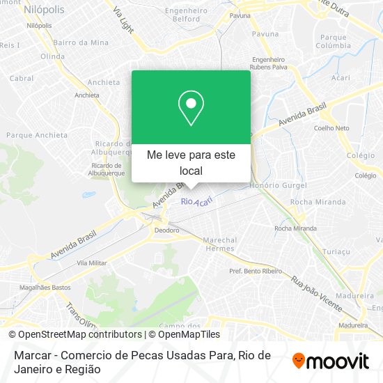 Marcar - Comercio de Pecas Usadas Para mapa