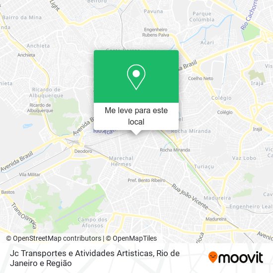 Jc Transportes e Atividades Artisticas mapa