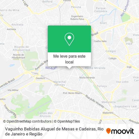 Vaguinho Bebidas Aluguel de Mesas e Cadeiras mapa