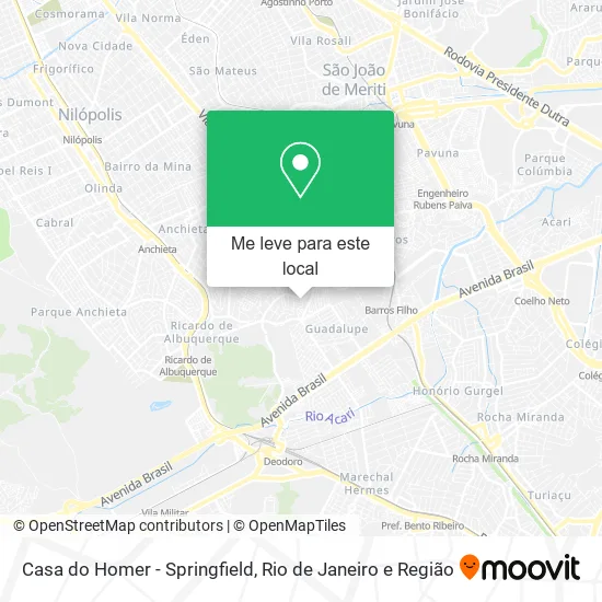 Casa do Homer - Springfield mapa