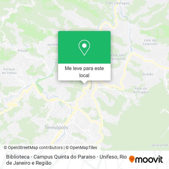 Biblioteca - Campus Quinta do Paraíso - Unifeso mapa