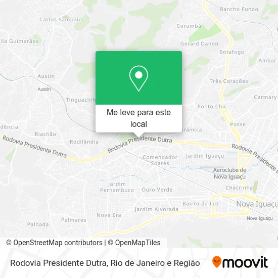 Rodovia Presidente Dutra mapa