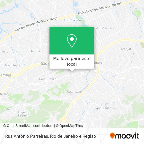Rua Antônio Parreiras mapa