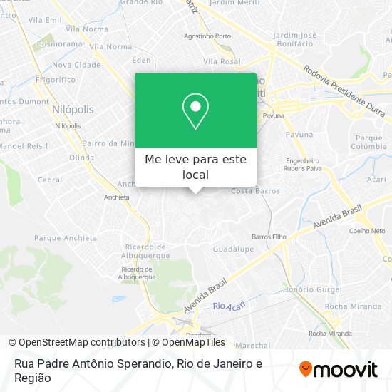 Rua Padre Antônio Sperandio mapa