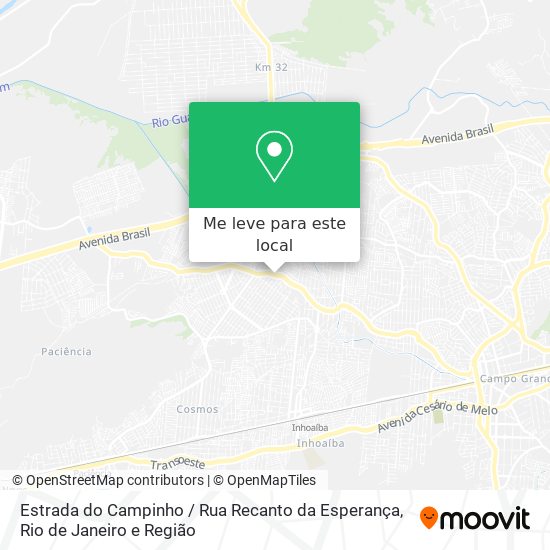 Estrada do Campinho / Rua Recanto da Esperança mapa