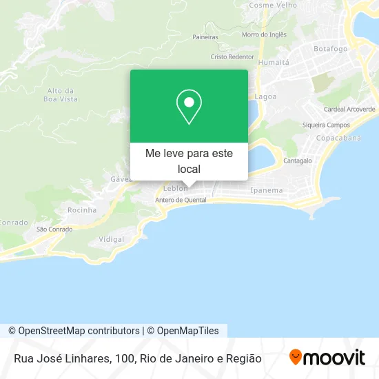 Rua José Linhares, 100 mapa