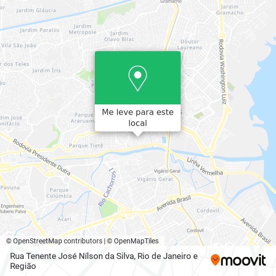 Rua Tenente José Nílson da Silva mapa