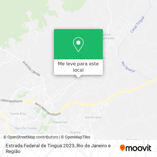 Estrada Federal de Tinguá 2023 mapa