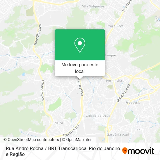 Rua André Rocha / BRT Transcarioca mapa
