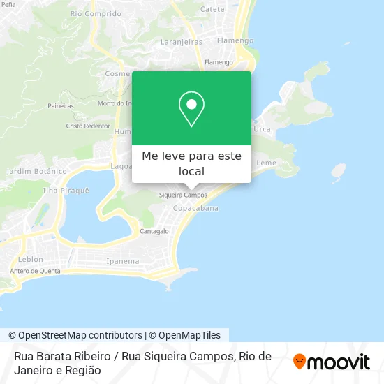 Rua Barata Ribeiro / Rua Siqueira Campos mapa