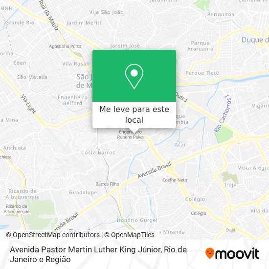 Avenida Pastor Martin Luther King Júnior mapa