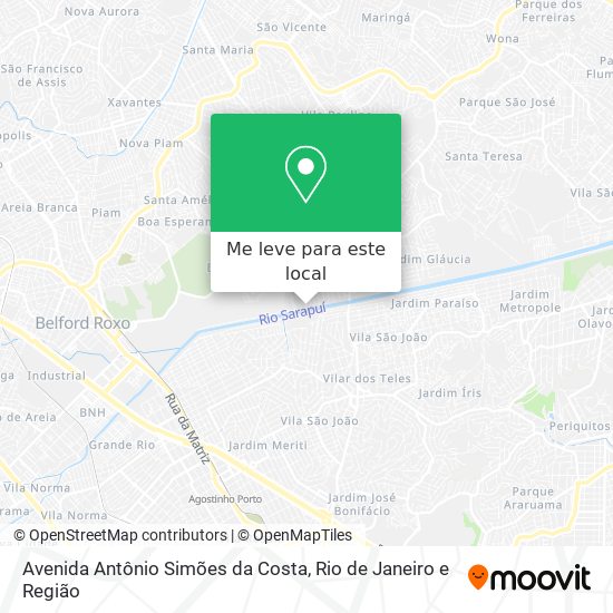 Avenida Antônio Simões da Costa mapa