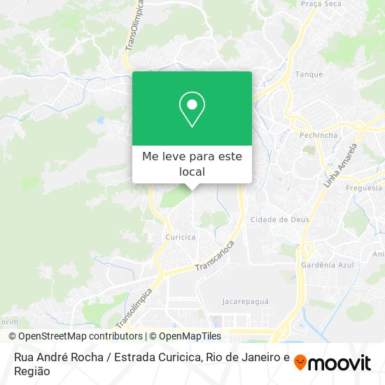 Rua André Rocha / Estrada Curicica mapa