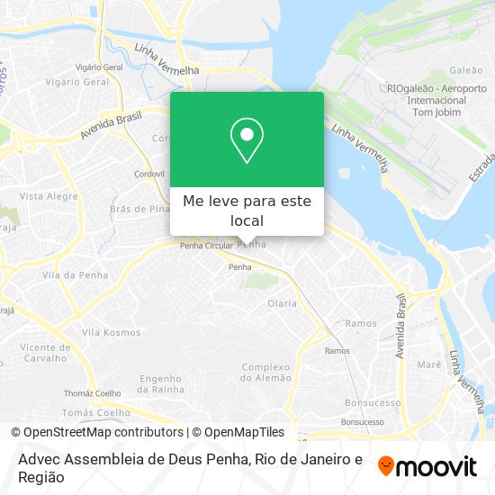 Advec Assembleia de Deus Penha mapa