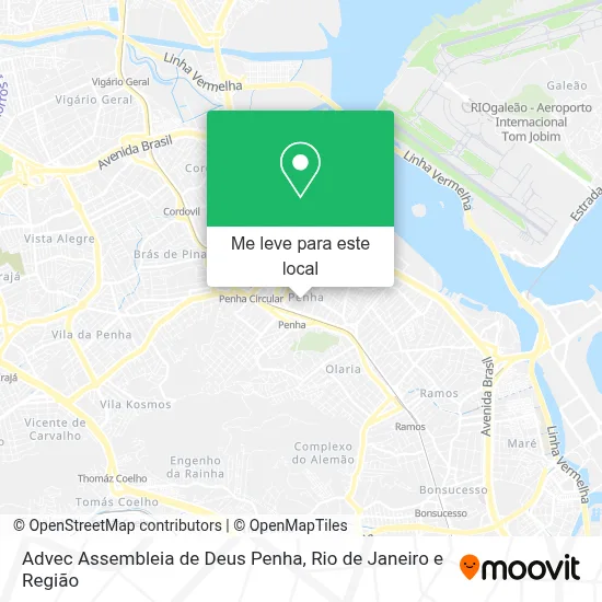 Advec Assembleia de Deus Penha mapa