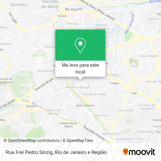 Rua Frei Pedro Sinzig mapa