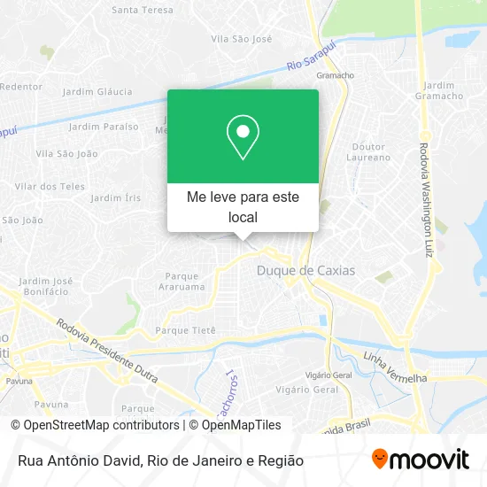 Rua Antônio David mapa
