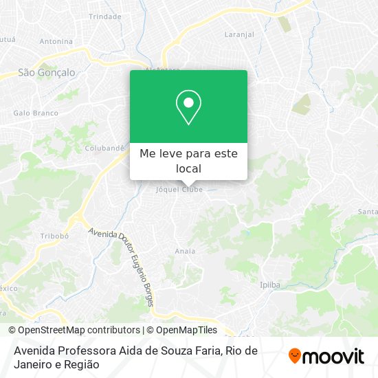 Avenida Professora Aida de Souza Faria mapa